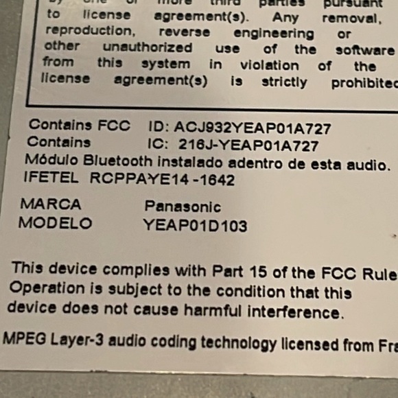 Panasonic Display screen and receiver car radio - Picture 4 of 10